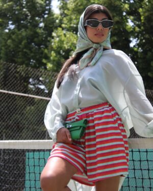 SHORT À RAYURE BI COLORS