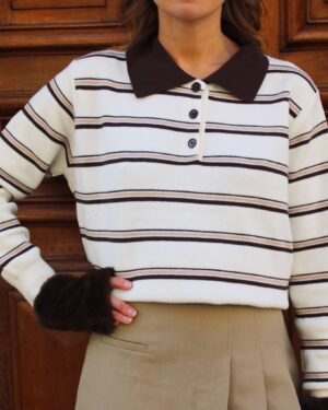 Pull col polo rayé – Édition limitée