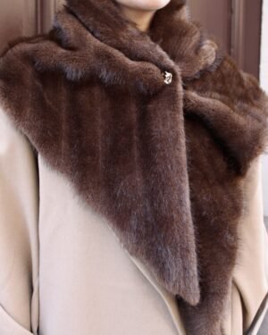 Col Fausse Fourrure Chocolat – Accessoire Luxe & Élégant